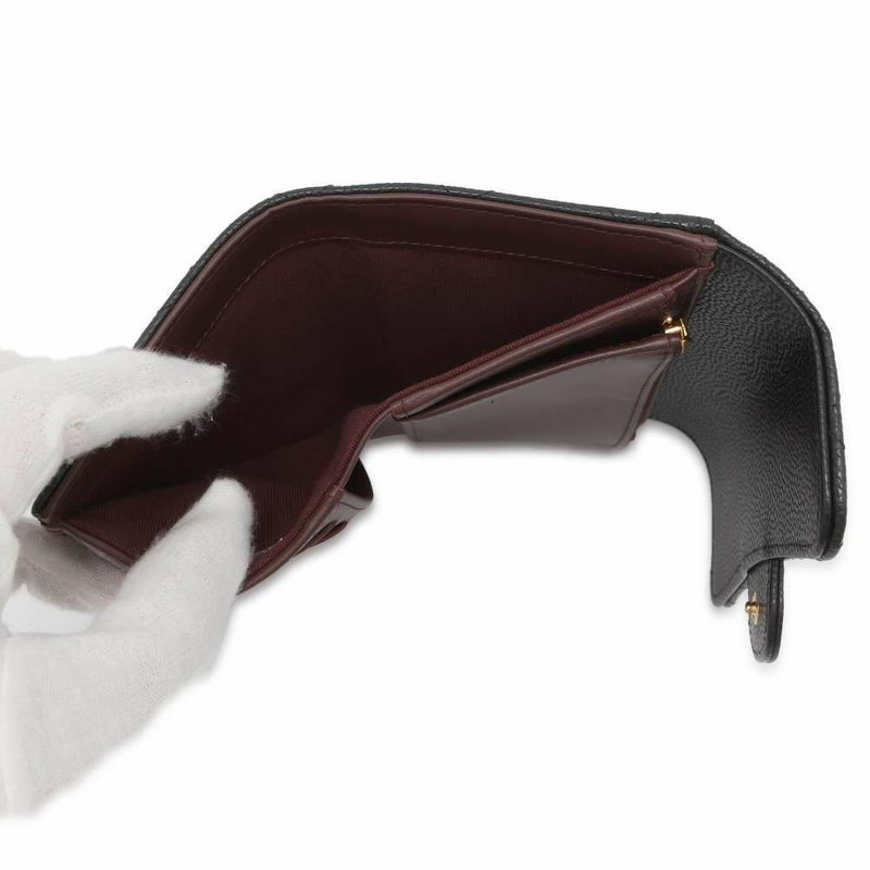 シャネル 三つ折り財布 マトラッセ ココマーク キャビアスキン AP0232 CHANEL 黒