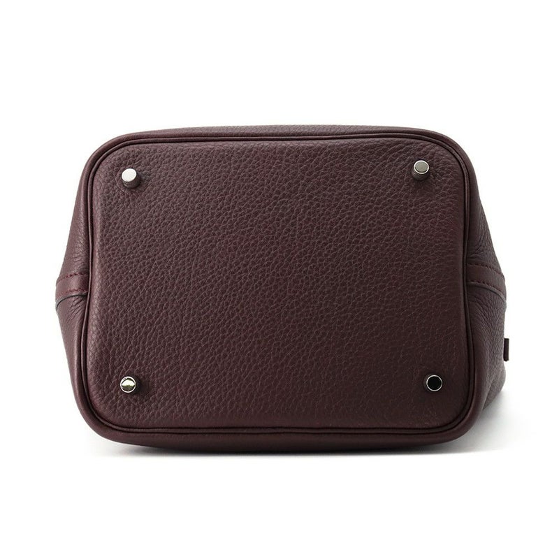 エルメス ハンドバッグ ピコタンMM プルーン/シルバー金具 トリヨンクレマンス □L刻印 べルトタイプ