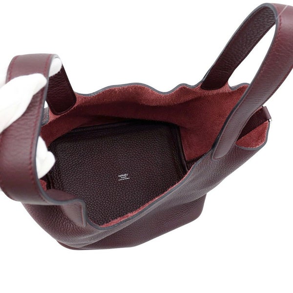 エルメス ハンドバッグ ピコタンMM プルーン/シルバー金具 トリヨンクレマンス □L刻印 べルトタイプ