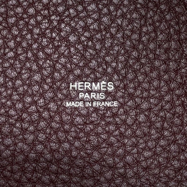 エルメス ハンドバッグ ピコタンMM プルーン/シルバー金具 トリヨンクレマンス □L刻印 べルトタイプ