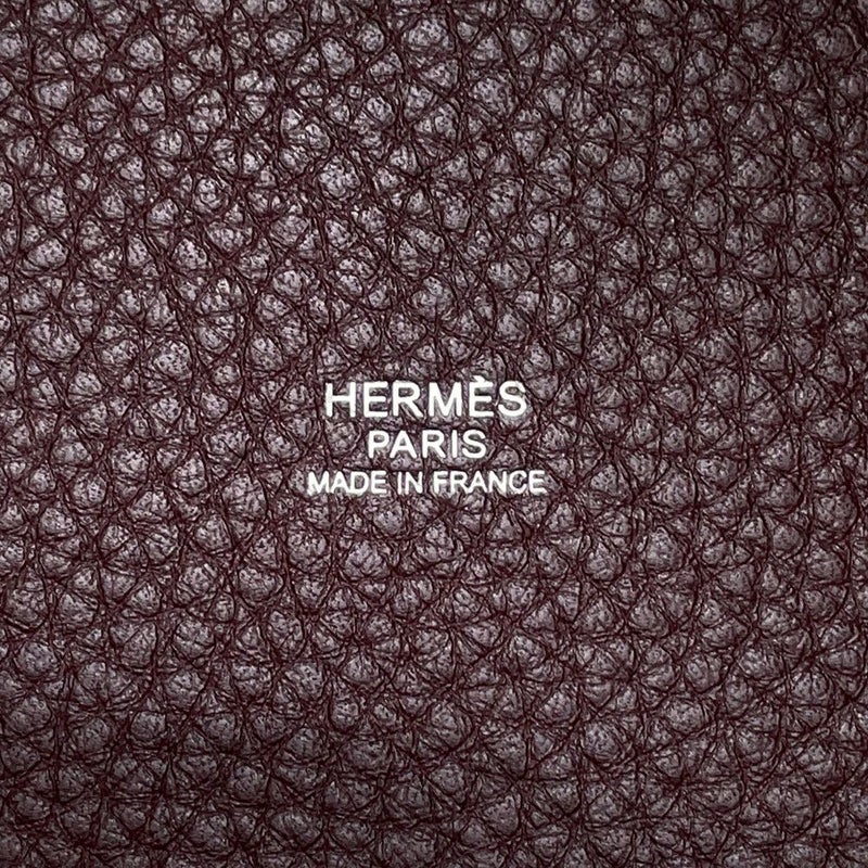 エルメス ハンドバッグ ピコタンMM プルーン/シルバー金具 トリヨンクレマンス □L刻印 べルトタイプ