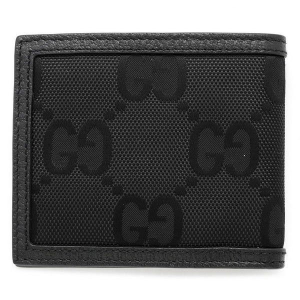 グッチ 二つ折り財布 オフザグリッド GGキャンバス レザー 625573 GUCCI コンパクト財布 黒