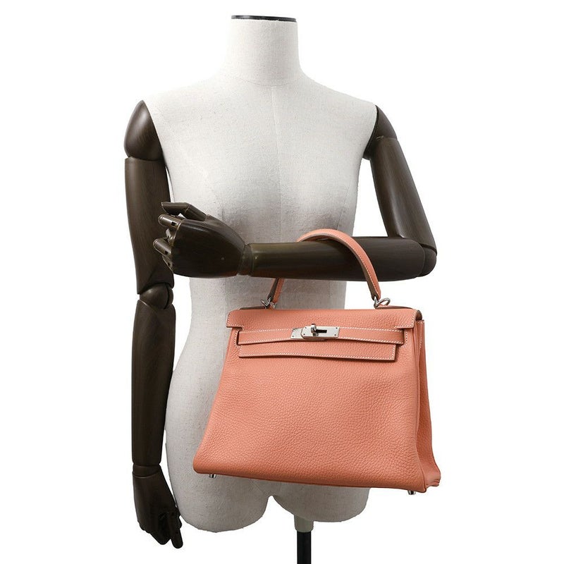 エルメス ハンドバッグ ケリー28 内縫い クレヴェット/シルバー金具 トリヨンクレマンス □Q刻印 HERMES Kelly 2wayバッグ