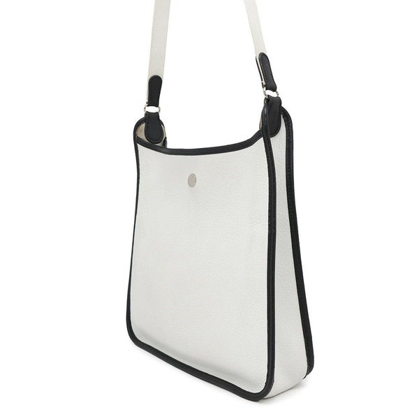 エルメス ショルダーバッグ ヴェスパPM ブラック/ホワイト/シルバー金具 トリヨンクレマンス □C刻印