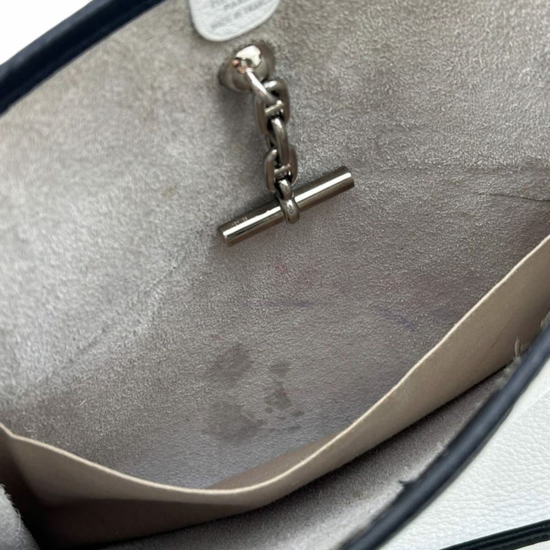 エルメス ショルダーバッグ ヴェスパPM ブラック/ホワイト/シルバー金具 トリヨンクレマンス □C刻印