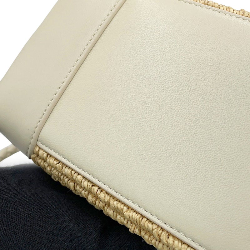 ボッテガヴェネタ ハンドバッグ アンディアーモ スモール ラフィア ラムスキン 827478 BOTTEGA VENETA 3way 白