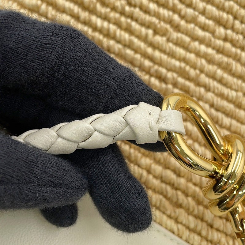 ボッテガヴェネタ ハンドバッグ アンディアーモ スモール ラフィア ラムスキン 827478 BOTTEGA VENETA 3way 白