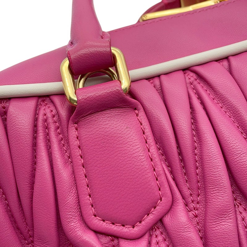ミュウミュウ ハンドバッグ アルカディ マテラッセ レギュラー レザー 5BB142 MIUMIU 2wayショルダー
