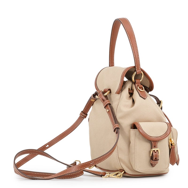 ミュウミュウ リュック バックパック ロゴ レザー/キャンバス 5BZ043 Miu Miu バッグ