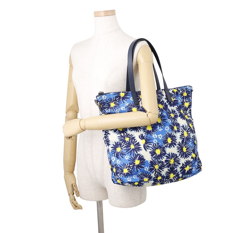プラダ トートバッグ フラワープリント トライアングルロゴ ナイロン レザー B24390 PRADA 2wayショルダーバッグ