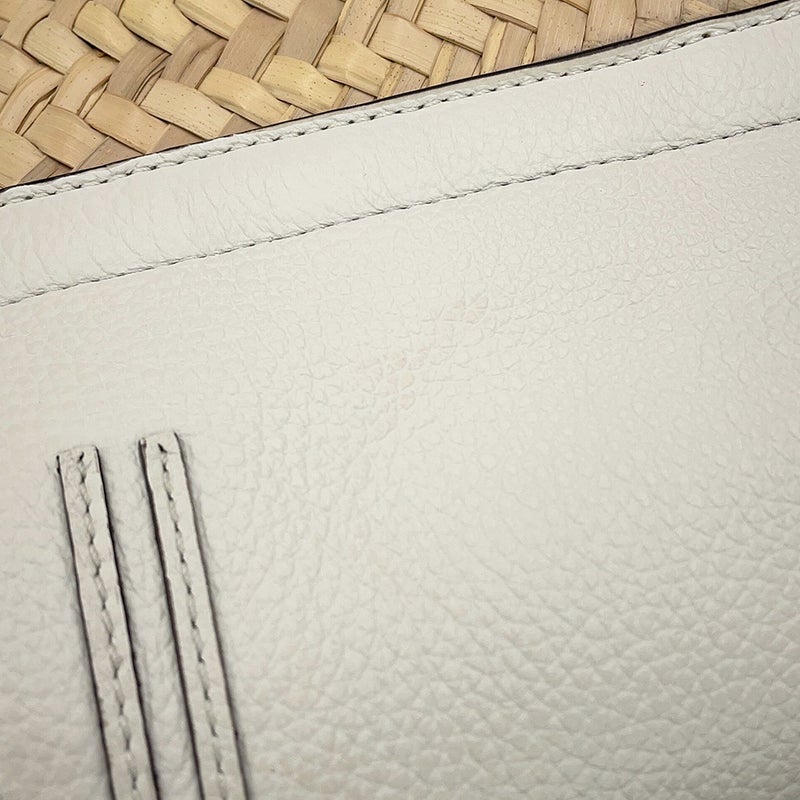 クロエ ショルダーバッグ マーシー スモール バケット ラフィア レザー Chloe 白