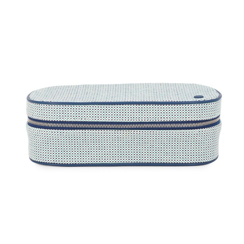 エルメス ポーチ エスカル マリン/シルバー金具 トワルアッシュ HERMES 化粧ポーチ