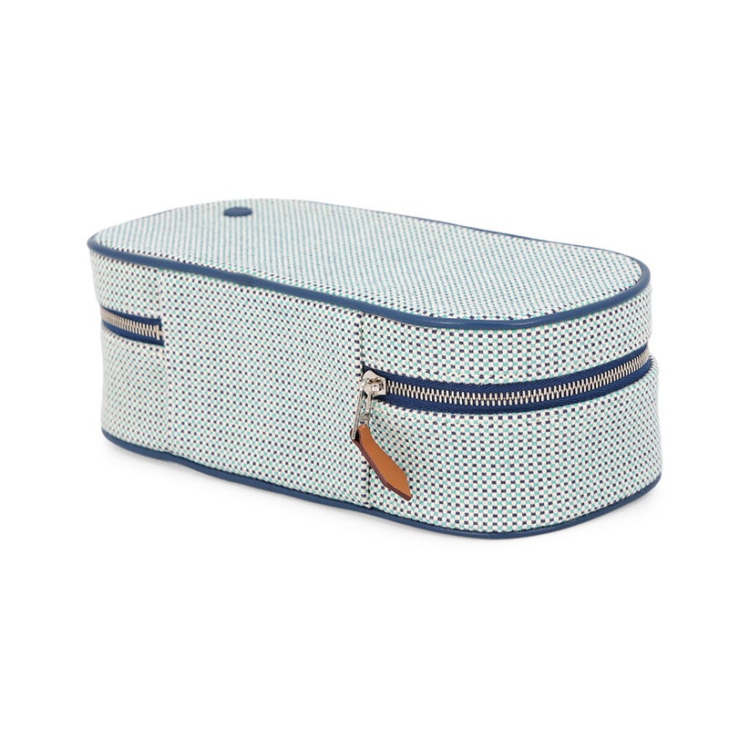 エルメス ポーチ エスカル マリン/シルバー金具 トワルアッシュ HERMES 化粧ポーチ