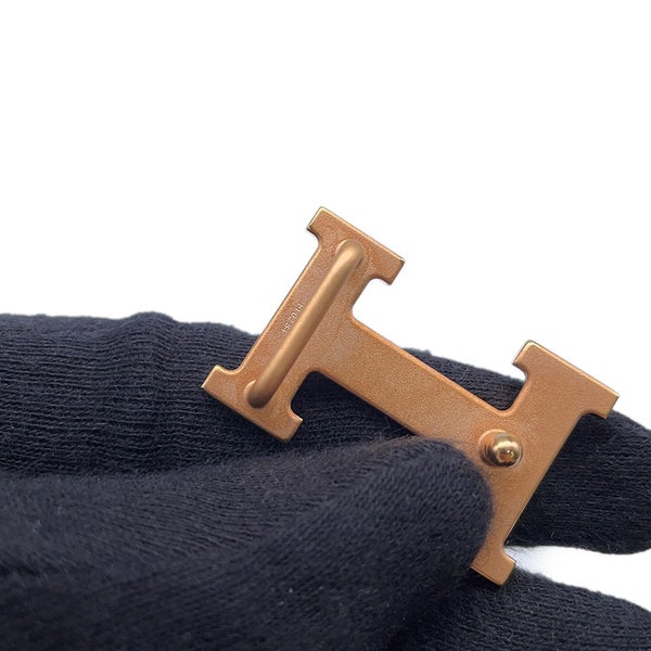 エルメス ベルト ミニH ブラック/エトゥープ/ピンクゴールド金具 エプソン/スイフト W刻印 サイズ85 リバーシブル