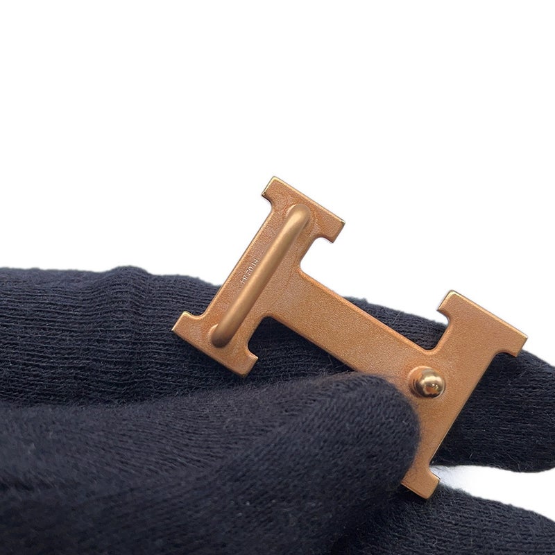 エルメス ベルト ミニH ブラック/エトゥープ/ピンクゴールド金具 エプソン/スイフト W刻印 サイズ85 リバーシブル