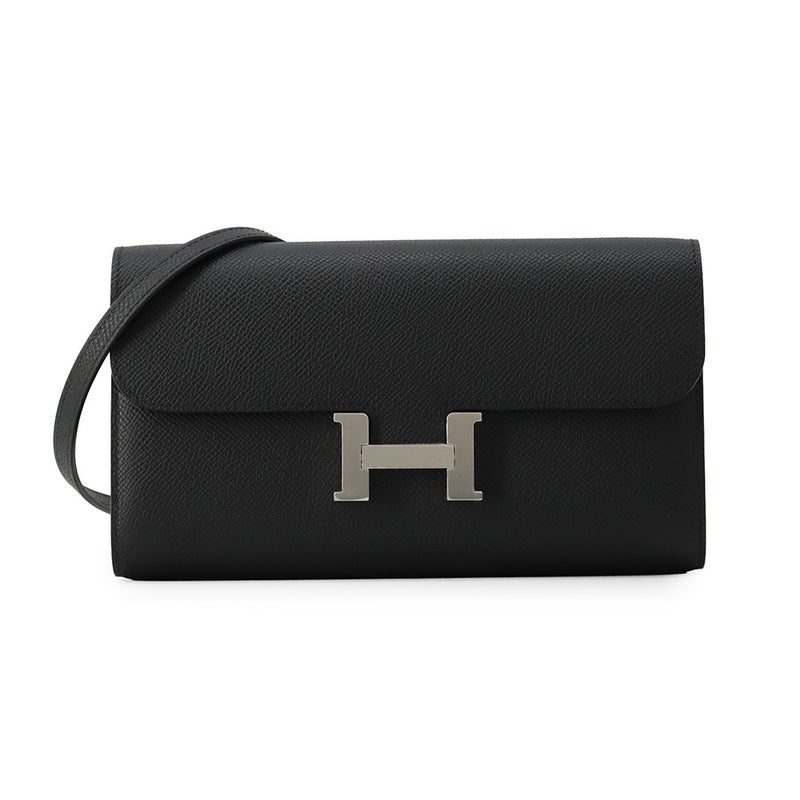 エルメス 長財布 コンスタンス トゥーゴー ロング ブラック/シルバー金具 エプソン G刻印 HERMES 黒