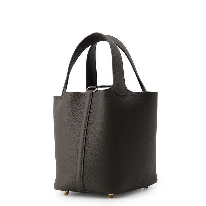 エルメス ハンドバッグ ピコタンロックPM ベブラン/ゴールド金具 トリヨンクレマンス G刻印 HERMES バイブルン
