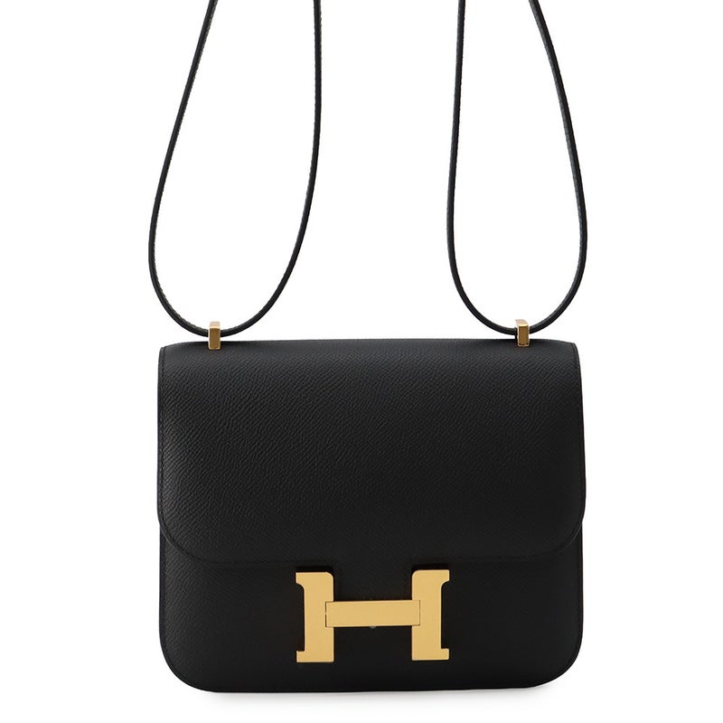 エルメス ショルダーバッグ ミニ コンスタンス3 ミロワール ブラック/ゴールド金具 エプソン G刻印 HERMES 黒