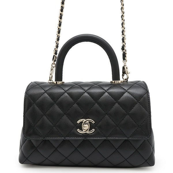 シャネル ハンドバッグ マトラッセ ココマーク ココハンドル XS キャビアスキン A92990 CHANEL 2wayショルダーバッグ 黒