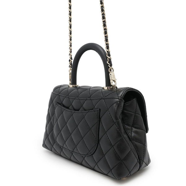 シャネル ハンドバッグ マトラッセ ココマーク ココハンドル XS キャビアスキン A92990 CHANEL 2wayショルダーバッグ 黒