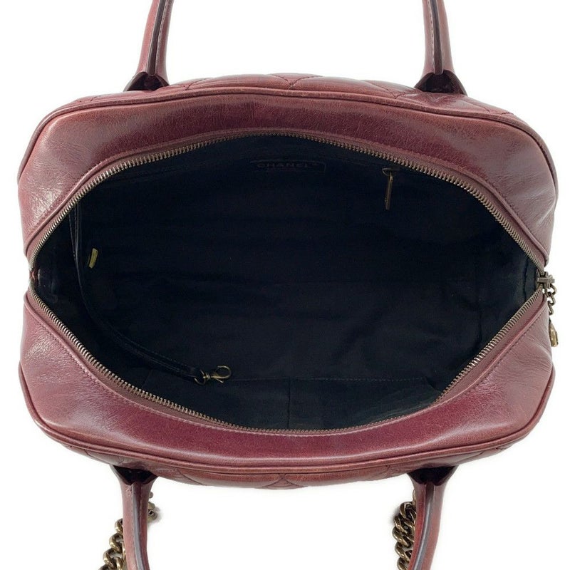 シャネル ハンドバッグ マトラッセ ココマーク レザー CHANEL ボーリングバッグ ショルダーバッグ