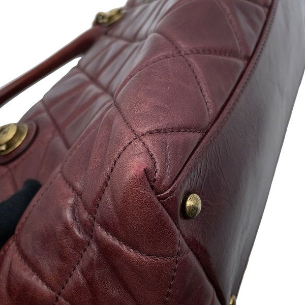 シャネル ハンドバッグ マトラッセ ココマーク レザー CHANEL ボーリングバッグ ショルダーバッグ