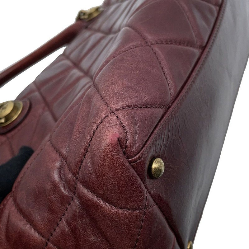 シャネル ハンドバッグ マトラッセ ココマーク レザー CHANEL ボーリングバッグ ショルダーバッグ