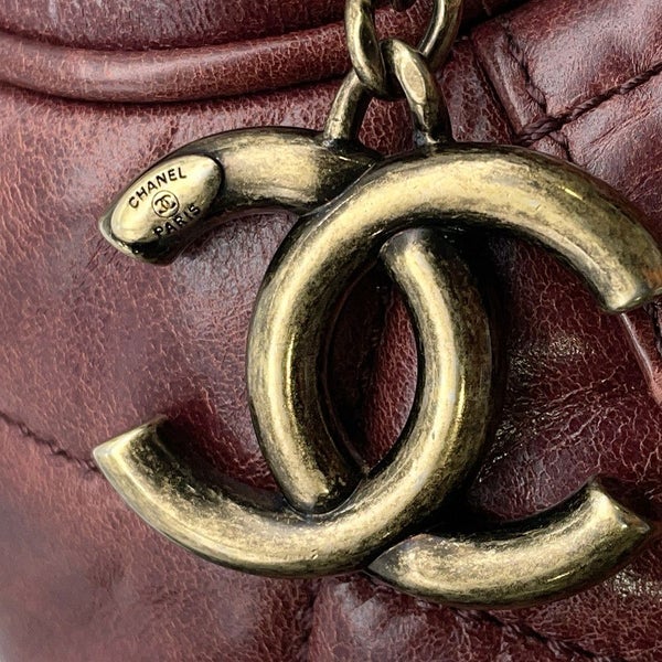 シャネル ハンドバッグ マトラッセ ココマーク レザー CHANEL ボーリングバッグ ショルダーバッグ