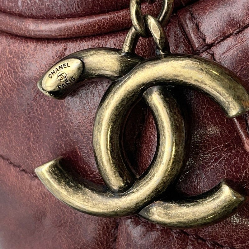 シャネル ハンドバッグ マトラッセ ココマーク レザー CHANEL ボーリングバッグ ショルダーバッグ