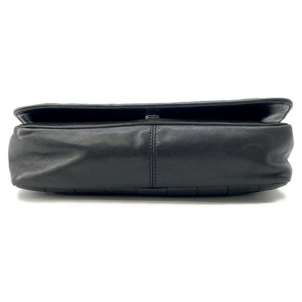 シャネル チェーンショルダーバッグ チョコバー ラムスキン CHANEL バッグ Wチェーン 黒