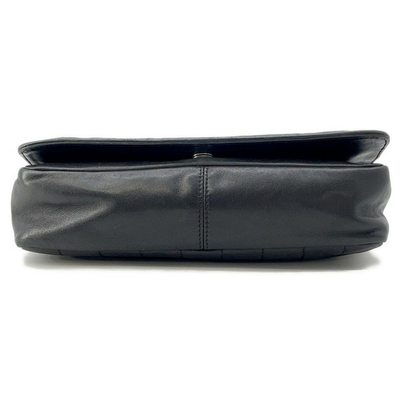 シャネル チェーンショルダーバッグ チョコバー ラムスキン CHANEL バッグ Wチェーン 黒