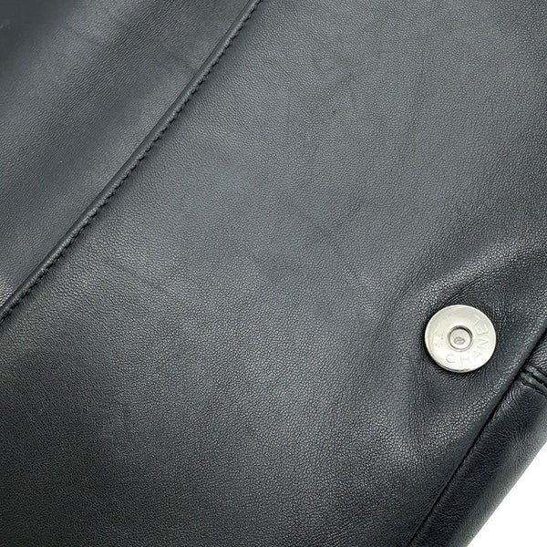 シャネル チェーンショルダーバッグ チョコバー ラムスキン CHANEL バッグ Wチェーン 黒