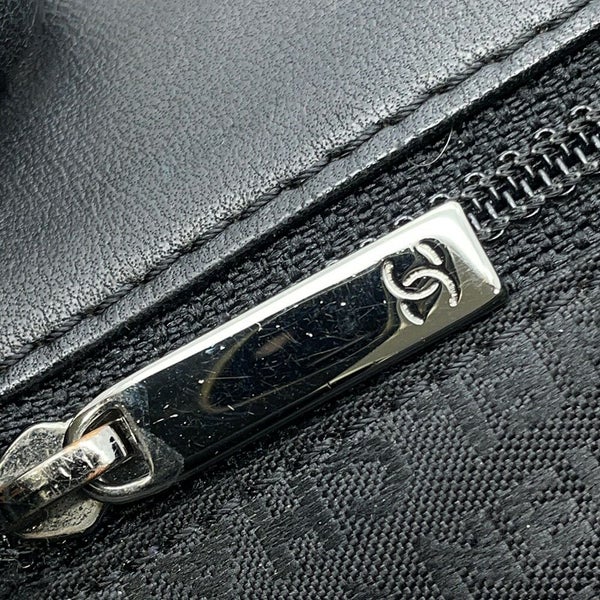 シャネル チェーンショルダーバッグ チョコバー ラムスキン CHANEL バッグ Wチェーン 黒