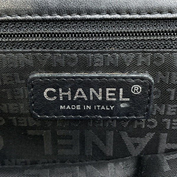 シャネル チェーンショルダーバッグ チョコバー ラムスキン CHANEL バッグ Wチェーン 黒