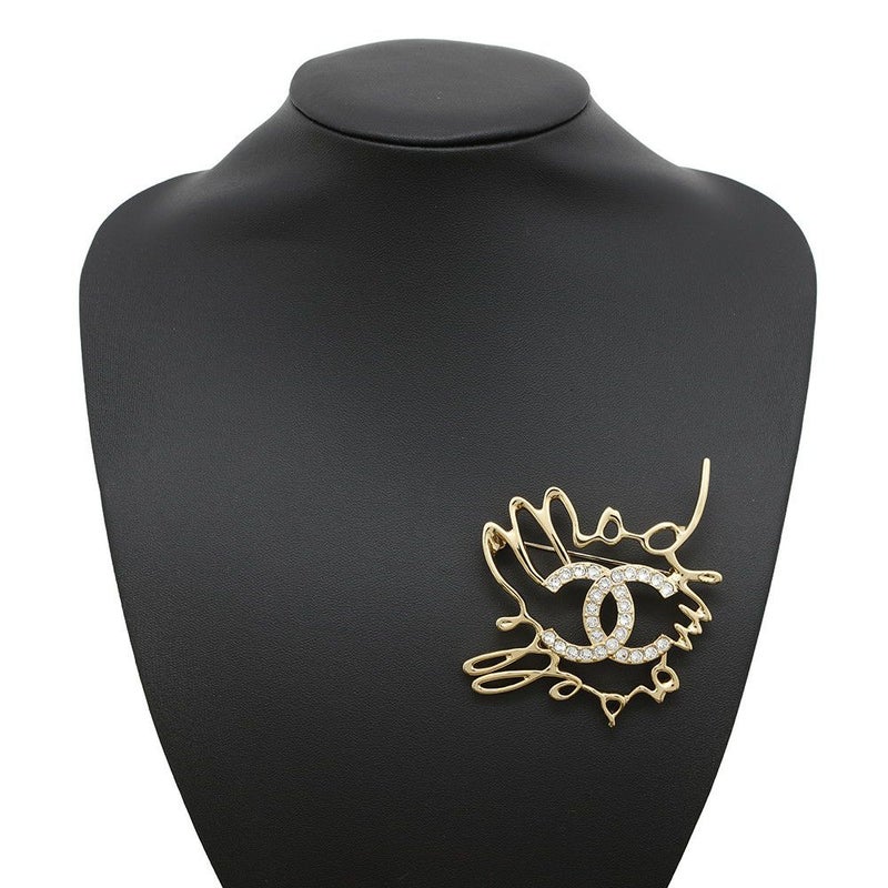 シャネル ブローチ ココマーク GP ラインストーン I24 S ABD431 CHANEL アクセサリー