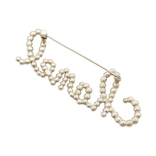 シャネル ブローチ ロゴ ラインストーン GP B20V AB2806 CHANEL フェイクパール アクセサリー
