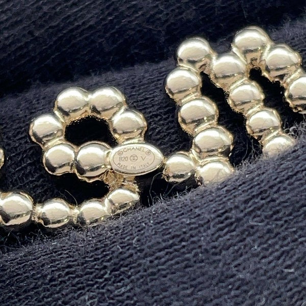 シャネル ブローチ ロゴ ラインストーン GP B20V AB2806 CHANEL フェイクパール アクセサリー