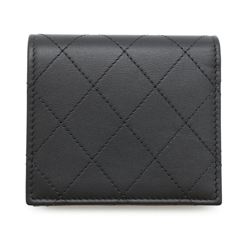シャネル 二つ折り財布 ココマーク マトラッセ スモールウォレット AP4381 CHANEL 黒