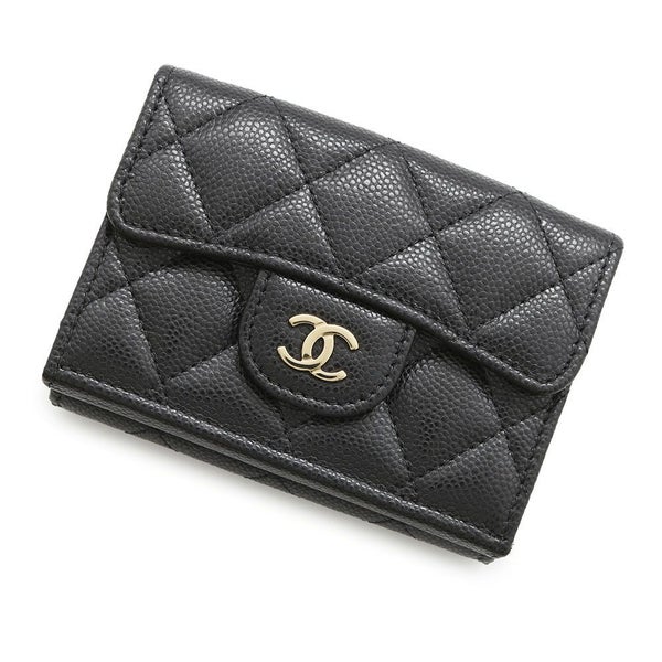 シャネル 三つ折り財布 マトラッセ ココマーク クラシック スモール フラップ ウォレット AP0230 CHANEL 財布 黒
