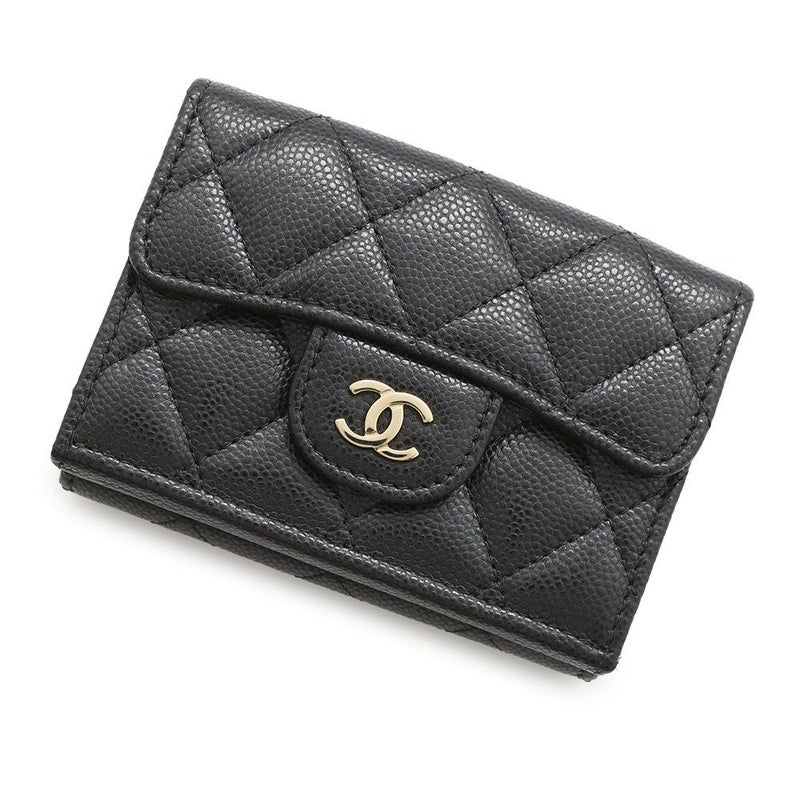 シャネル 三つ折り財布 マトラッセ ココマーク クラシック スモール フラップ ウォレット AP0230 CHANEL 財布 黒