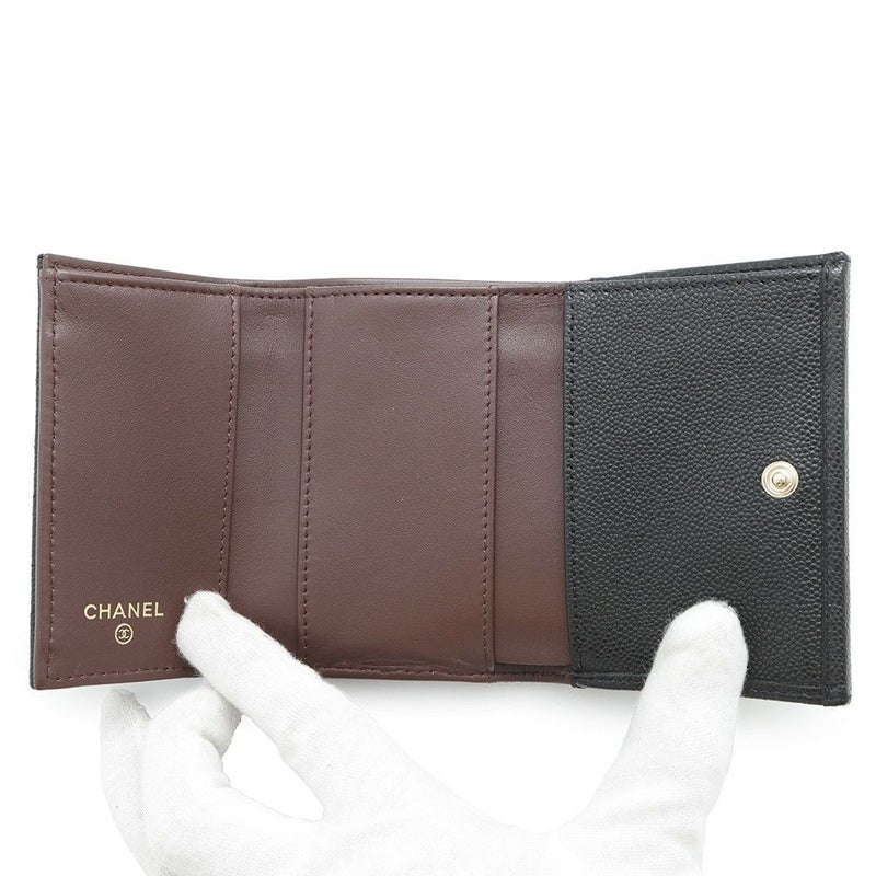 シャネル 三つ折り財布 マトラッセ ココマーク クラシック スモール フラップ ウォレット AP0230 CHANEL 財布 黒
