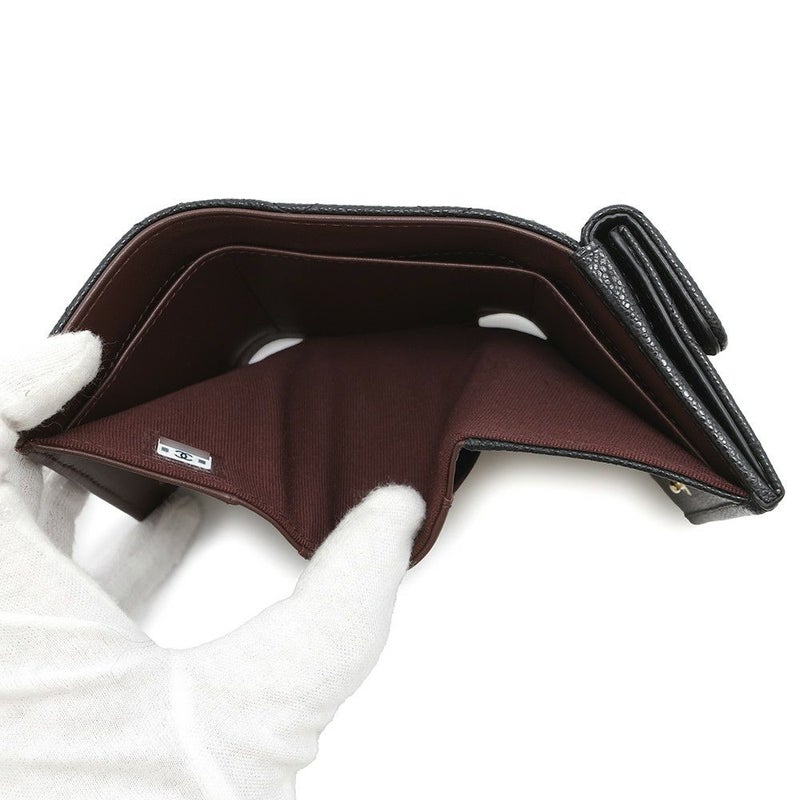 シャネル 三つ折り財布 マトラッセ ココマーク クラシック スモール フラップ ウォレット AP0230 CHANEL 財布 黒