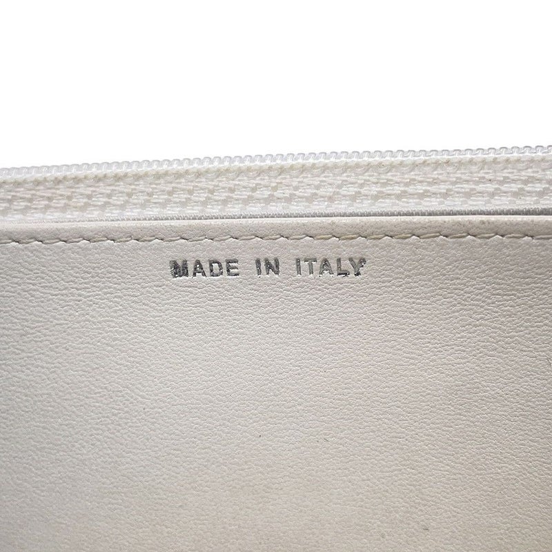 シャネル チェーンウォレット マトラッセ ココマーク ツイード レザー CHANEL 財布 白