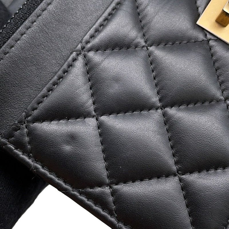 シャネル チェーンウォレット 2.55 ヴィンテージカーフスキン CHANEL 財布 バッグ 黒