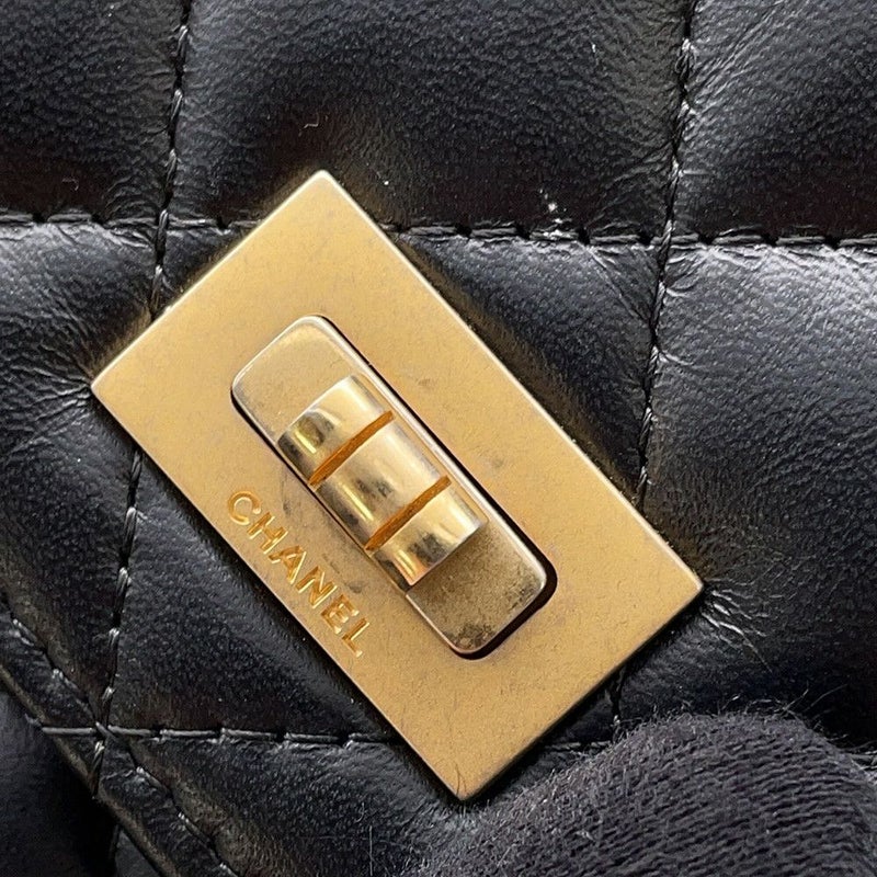 シャネル チェーンウォレット 2.55 ヴィンテージカーフスキン CHANEL 財布 バッグ 黒
