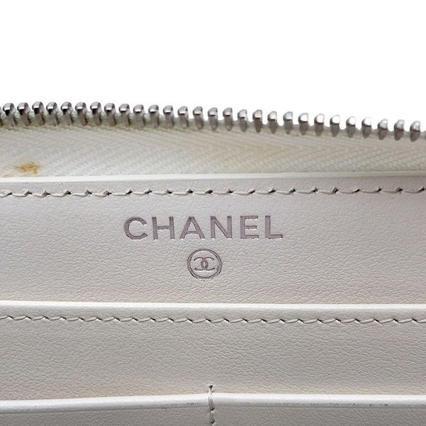 シャネル 長財布 クラシック ロング ジップ ウォレット ココマーク キャビアスキン キルティング AP0242 CHANEL マトラッセ 白
