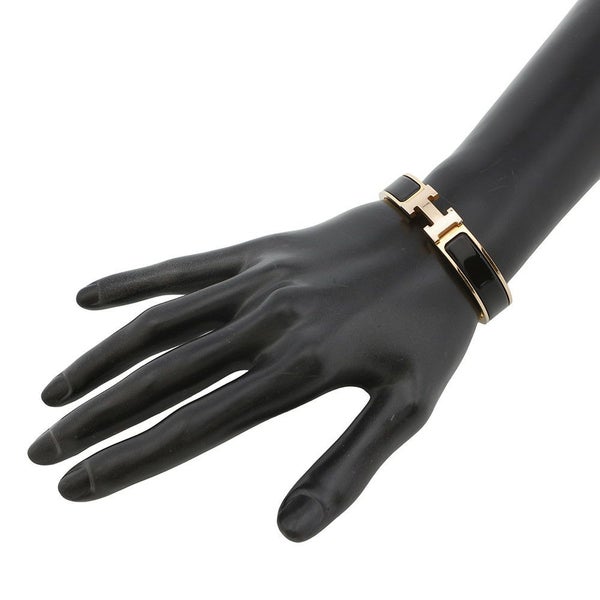 エルメス ブレスレット クリック H クリッククラックPM ブラック/ゴールド金具/ピンクゴールド金具 HERMES 黒