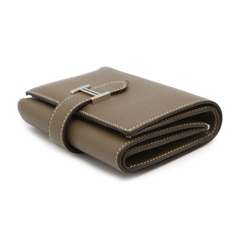 エルメス 三つ折り財布 ベアンコンビネ エトゥープ/シルバー金具 エプソン W刻印 HERMES 財布