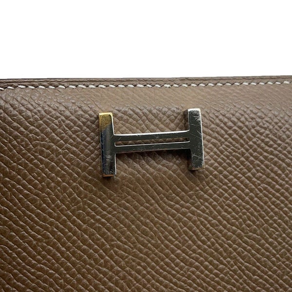 エルメス 三つ折り財布 ベアンコンビネ エトゥープ/シルバー金具 エプソン W刻印 HERMES 財布