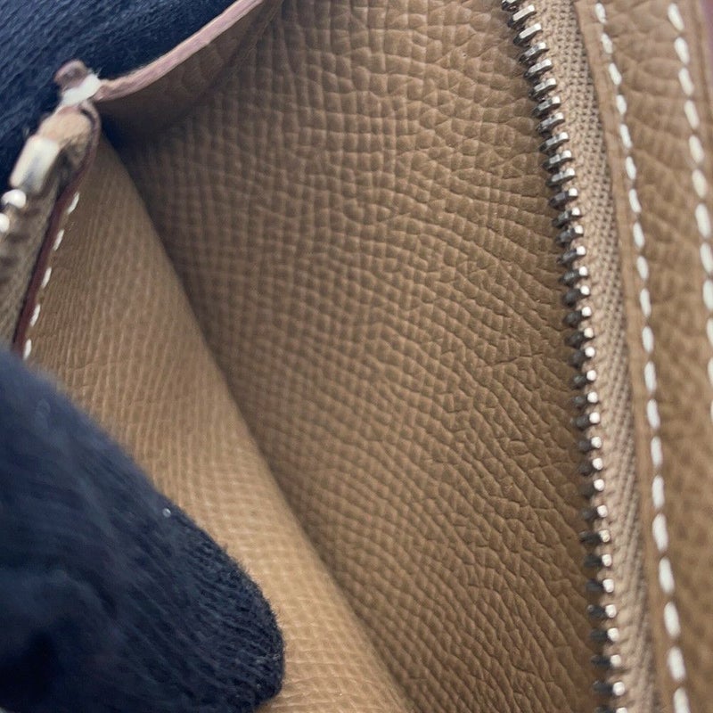エルメス 三つ折り財布 ベアンコンビネ エトゥープ/シルバー金具 エプソン W刻印 HERMES 財布